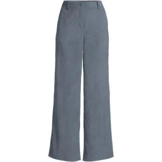 Stretchcord-Hose mit weitem Bein für Damen in Petite-Größe, Damen, size: petite, Blau, Polyester/Polyester-Mischung, by Lands' End
