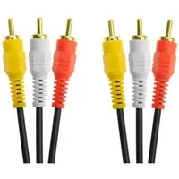 Bolwins R14 3 Cinch Audio Video AV Composite Video Kabel 3m f TV Camcorder DVD Audio- & Video-Kabel, 3× Cinch-Stecker (RCA: 2× Audio L/R + 1× Video), 3× Cinch-Stecker (RCA) (300 cm), Composite-AV-Kabel (3× RCA) Audio- und Videoübertragung