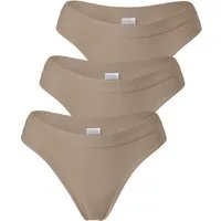 Yenita® String Damen Tanga mit elastischem Logobund (3-St) in angenehmer Baumwoll-Stretchqualität