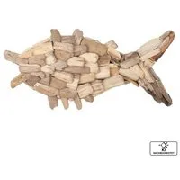 GILDE Wanddekoobjekt Maritime Dekofigur Fisch aus Holz von Gilde - Wanddekoration Wanddeko