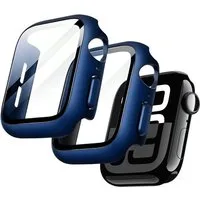 SmartUP Smartwatch-Hülle 2X Hülle für Apple Watch 11 42mm 46mm Case Cover Schutzglas Display 9H Für Apple Watch Serie 11, kompletter Rundumschutz