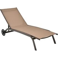 COSTWAY Gartenliege Sonnenliege, mit Rollen, 6-fach verstellbar