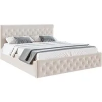 thematys Polsterbett 120x200–180x200 cm – Velours Samt Bett mit Bettkasten & Lattenrost (Optional mit 23 cm Taschenfederkern-Matratze H2 - hydraulisches Stauraumbett)