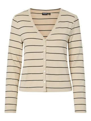 PIECES - PCBRIA LS CARDIGAN JRS BC Silver Lining - Gr. - S