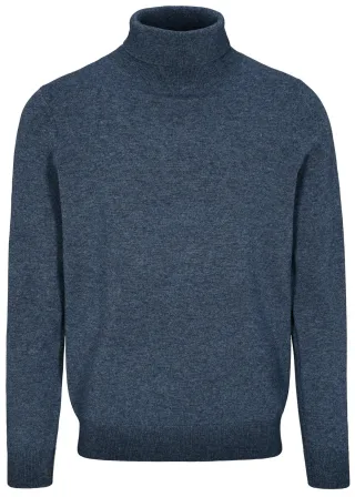 COMMANDER Finest Clothing - Rollkragen Pullover, uni navy mel. - Gr. - M