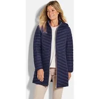 GOLDNER Winterjacke Gefütterter langer Mantel mit Kapuze Wintermantel in femininer Steppung mit Stehkragen und Taschen