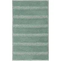 Badematte MONROVIA, 70 x 120 cm, Mint, Streifen, Höhe 23 mm, rutschhemmend beschichtet, fußbodenheizungsgeeignet, Polyester, rechteckig
