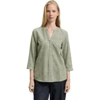 TOM TAILOR Klassische Bluse mit geschlitztem Rundhalsausschnitt