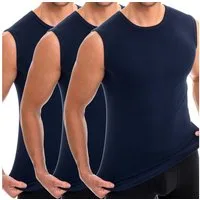 HERMKO Unterhemd 3040 (Pack, 3er) 100 % BioBaumwolle Tank Top Muskelshirt Rundhals-Ausschnitt