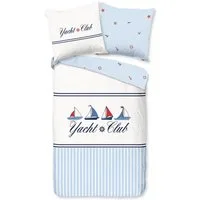good morning Wendebettwäsche Yachtclub, Renforcé, 2 teilig, 100% Baumwolle, Renforcé, Reißverschluss, Wendeoptik, Maritim, Boot
