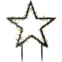 Gartenpirat LED-Stern für außen Gartenstern Ø 60-150 cm mit LED-Beleuchtung Weihnachtsdeko, LED Lichterkette, Warmweiß, Metall Rahmen schwarz, IP44 Adapter, 6/18Timer, 5m Kabel, schwarz