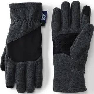 ThermaCheck 200 Easy Touch Fleece-Handschuhe, Herren,  Schwarz, Polyester, by Lands' End