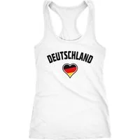 MoonWorks Tanktop Damen Tanktop Deutschland Herz WM Fußball Weltmeisterschaft 2018 World Cup Fan-Shirt Germany Moonworks®