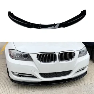 Front Bumper Lip Spoiler ABS Aerodynamic Glossy Black for BMW 3 Series E90 E91 LCI 320i 330i 2009-2012