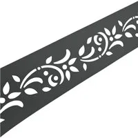 zaunzu Sichtschutzstreifen PREMIUM Dekor Floral1 Sichtschutz Anthrazit 2,55m, (1x Einzelstreifen, Lasermuster für Deinen Doppelstabmattenzaun Laserstreifen), 5 Jahre garantierte Farbechtheit, UV-beständig