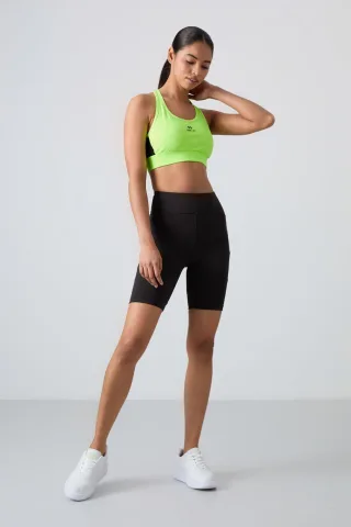 Kurze Hochtaillen-Strickleggings