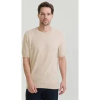 Felix Hardy T-Shirt Basic-Strick-T-Shirt mit Rundhalsausschnitt und Knöpfen