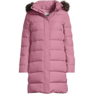 Daunenmantel mit Kapuze für Damen, Damen, size: regular, Braun, Polyester, by Lands' End