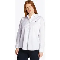 Tommy Hilfiger Curve Hemdbluse CRV ESS POPLIN REGULAR SHIRT in Großen Größen, Popeline Qualität, Logostickerei