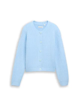 tom tailor kids - Cosy Cardigan mit Rundhalsausschnitt light cloudy blue - Gr. - 152