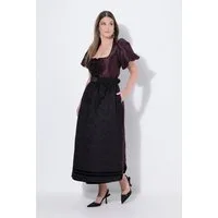 Ulla Popken Dirndl Dirndl Jacquard Carré-Ausschnitt Puff-Halbarm