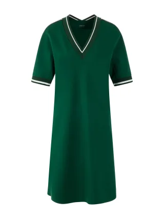 Marc Cain Sports - Sportives Kleid mit Ringeldetails dark jade green - Gr. - 44