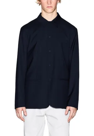 Marineblauer Blazer mit Knopfverschluss