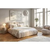 ATLANTIC home collection Polsterbett Nuala in verschiedenen Breiten, gepolstertes Kopfteil und Rahmen, Bezug mit Melange-Effekt