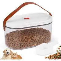 BlingBin Futterbehälter Futter Aufbewahrungsbehälter mit Dosierlöffel, Futtercontainer, Kunststoff, (1 Stück, 1-tlg., 3l), Tierfutterbehälter Für Trockenfutter mit Griff für Katzen, Hunde