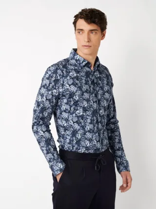 DESOTO - Casual Kent 1/1 blue floral ornaments - Gr. - XL
