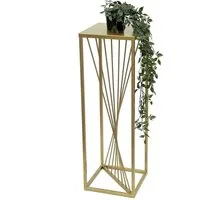 DanDiBo Blumenhocker Metall Gold Eckig 70 cm Blumenständer Beistelltisch