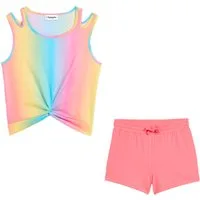 bonprix Shorts (Set, 2-tlg) aus Polyester und Baumwolle, Regular Fit, mit Farbverlauf
