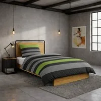 Casa Colori Bettwäsche Kuschelige Flanell Bettwäsche 135x200cm gestreift, Biber, 2 teilig, 100% Baumwolle