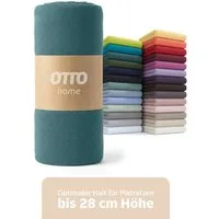 OTTO home Spannbettlaken BLACKBERRY in BASIC und PREMIUM Qualität, 100% Baumwolle, Jersey (110 g/m), Gummizug: rundum, (1 Stück), für hohe Matratzen bis 28 cm, Bettlaken, Spannbetttuch, pflegeleicht