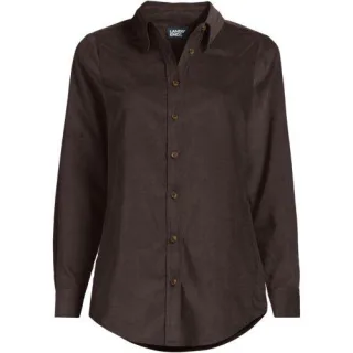 Feincord-Hemdbluse für Damen in Plus-Größe, Damen, size: plus, Braun, Baumwolle, by Lands' End