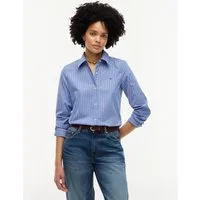 Tommy Hilfiger Hemdbluse SUMMER POPLIN REGULAR SHIRT Baumwolle, regular fit, auch in großen Größen