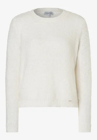 MORE & MORE - Bouclé Pullover weiß - Gr. - 40