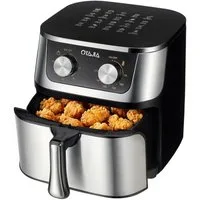 oyajia Heißluftfritteuse 10,5 L Airfryer, einfache Bedienung, ölfreies Frittieren, 60 Min Timer, bis zu 200° C, Antihaft-Beschichtung, 1800,00 W, fettarmes Kochen