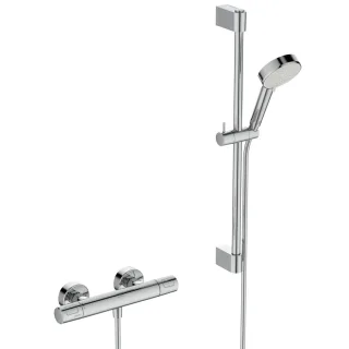 Ideal Standard Brausegarnitur mit Thermostat Ceratherm T25 Brausestange 60cm Chrom, A8472AA A8472AA