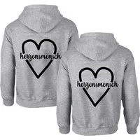 Couples Shop Kapuzenpullover Beste Freunde Damen Hoodie Pullover Herzensmensch mit BFF Logo Print