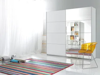 Schiebetürenschrank Schrank EMBLA Weiss matt 200x210 cm
