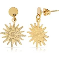 Made by Nami Paar Ohrstecker Goldene Ohrringe Damen mit Sonne Boho Schmuck aus Edelstahl, Wasserfest für Sommer Outfits