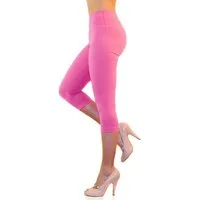 YESET Leggings Damen Capri 3/4 Leggings Baumwolle hoher Bund ROSA S Highwaist-Leggings