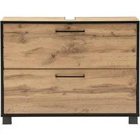 Schildmeyer Waschbeckenunterschrank MAX, 1 Klappe & 1 Schublade, Breite 80,2 cm, MADE IN GERMANY (1-St) gedämpfte Liftbeschläge, MADE IN GERMANY