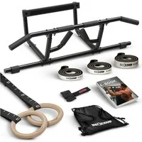 NEOLYMP Trainingsstation Calisthenics Set – Profi Calisthenics Equipment für Zuhause – Home Gym, (Komplettset unseres Calisthenics Bundle - Ideal fürs Home Gym), Komplettes Calisthenics-Setup - Eigengewichtstraining - Platzsparend