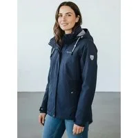 Dry Fashion Funktionsjacke Norderney Damen Übergangsjacke Wasserdicht - Outdoor-Jacke Winddicht Atmungsaktiv, Verschweißte Nähte, Kapuze abnehmbar, 2-Wege-Verschluss