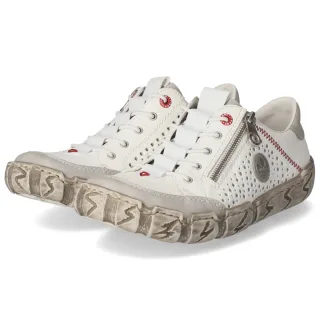Rieker Slipper - Gr. 36 - Weiß - Leder und Synthetik