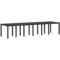 vidaXL Gartentisch Gartentisch Braun 350 x 100 x 74 cm Poly-Rattan (1-St)
