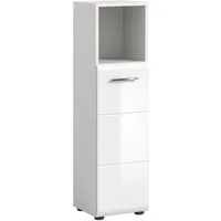 welltime Midischrank FLORENZ, Höhe 110 cm, 1 Tür, 2 Fachböden, 1 offenes Fach (1-St., TOPSELLER) Türanschlag wechselbar, hochwertige MDF Front, Badschrank, Bad
