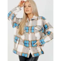 Worldclassca Flanellbluse Worldclassca Oversized Karo Hemd Hemdjacke Kariert Holzfällerhemd